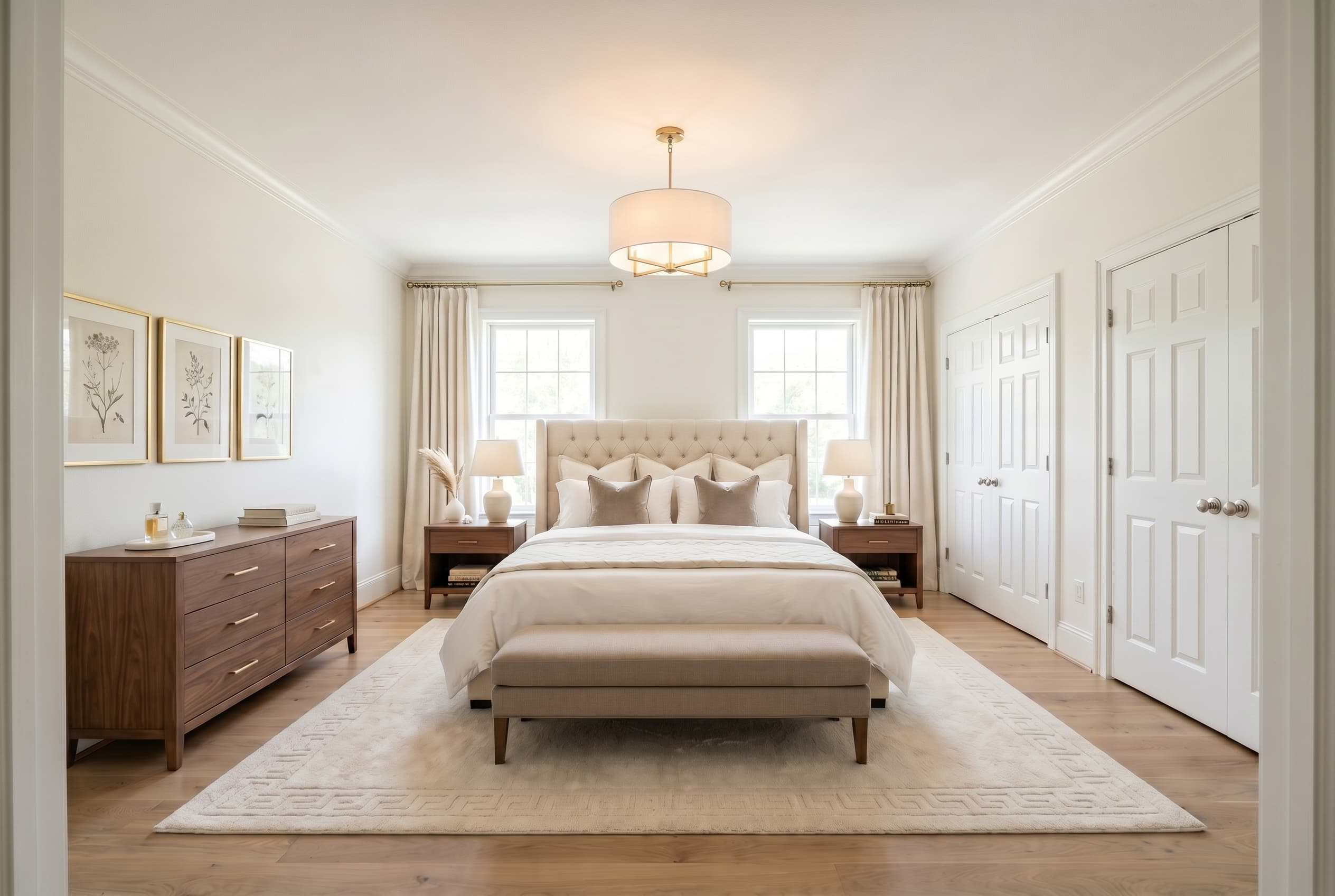 Primary bedroom after AI virtual staging